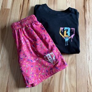 Baseball Lifestyle 101 Ice Cream Outfit Small Shorts, Large Shirt